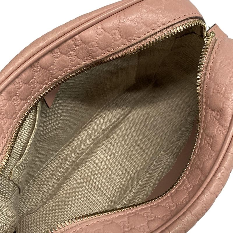 Gucci Shoulder Bag Bree Micro Gucci Guccissima 449413 Pink Leather