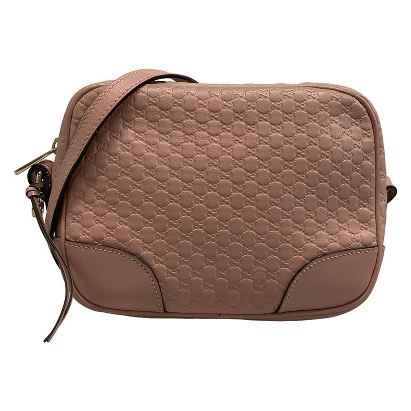 Gucci Shoulder Bag Bree Micro Gucci Guccissima 449413 Pink Leather