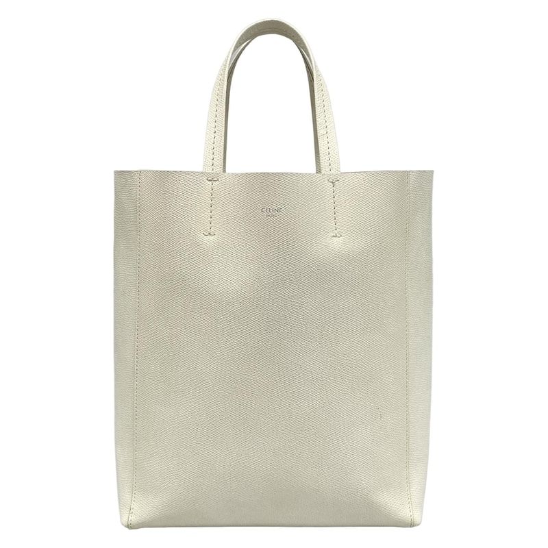 Celine Tote Bag Bertical Cabas Small White Leather