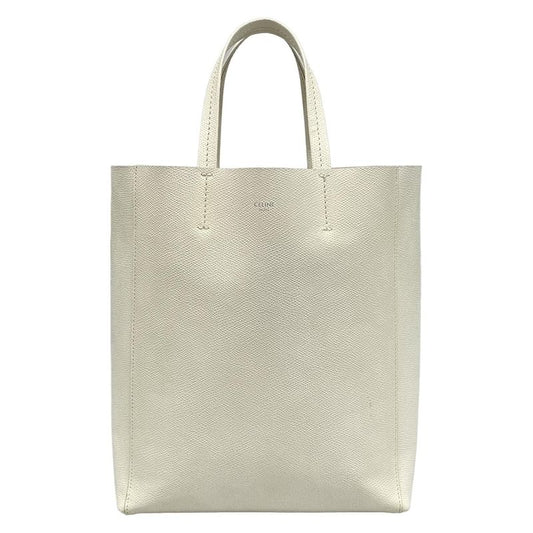 Celine Tote Bag Bertical Cabas Small White Leather
