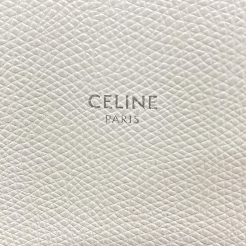 Celine Tote Bag Bertical Cabas Small White Leather