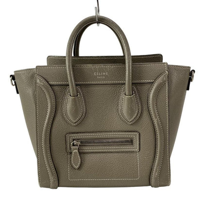 Celine Handbag Luggage Nano Shopper Gray Beige