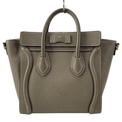 Celine Handbag Luggage Nano Shopper Gray Beige