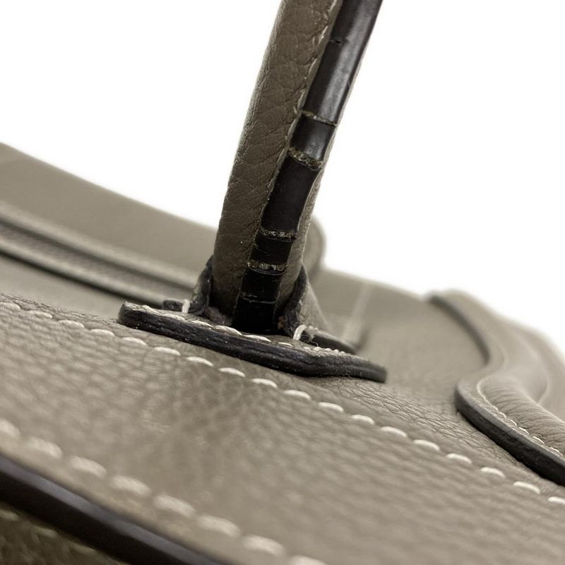 Celine Handbag Luggage Nano Shopper Gray Beige