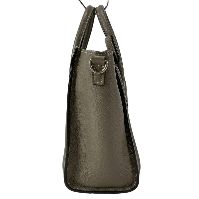 Celine Handbag Luggage Nano Shopper Gray Beige