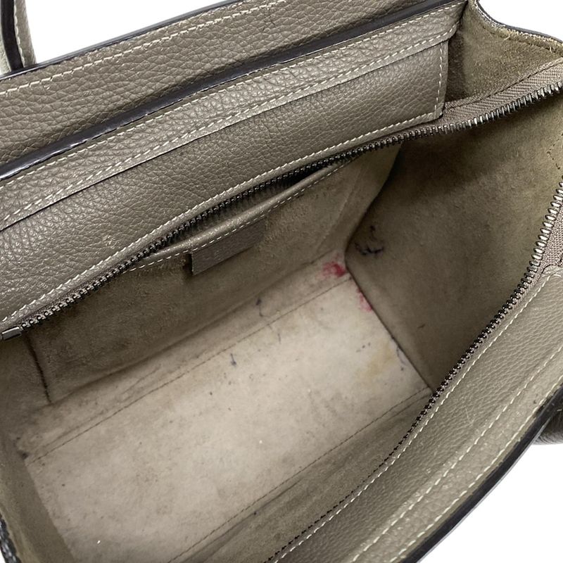 Celine Handbag Luggage Nano Shopper Gray Beige