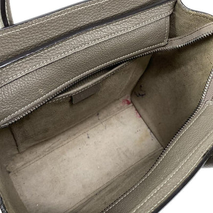 Celine Handbag Luggage Nano Shopper Gray Beige