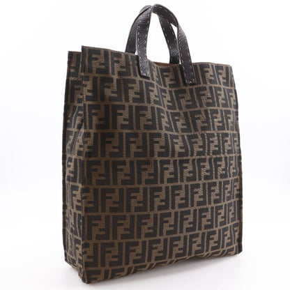 Fendi Zucca Tote Bag Nylon Canvas Brown Unisex Handbag