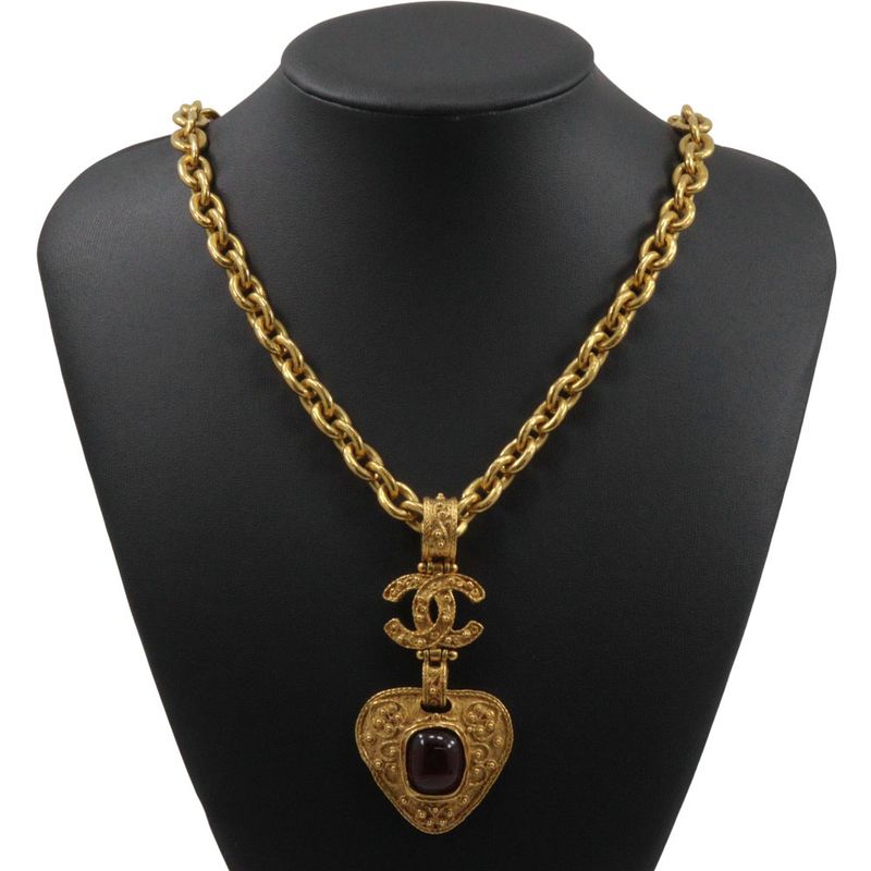 Chanel Gripoix Coco Mark Vintage Gold Plated 94a Ladies 125g Necklace