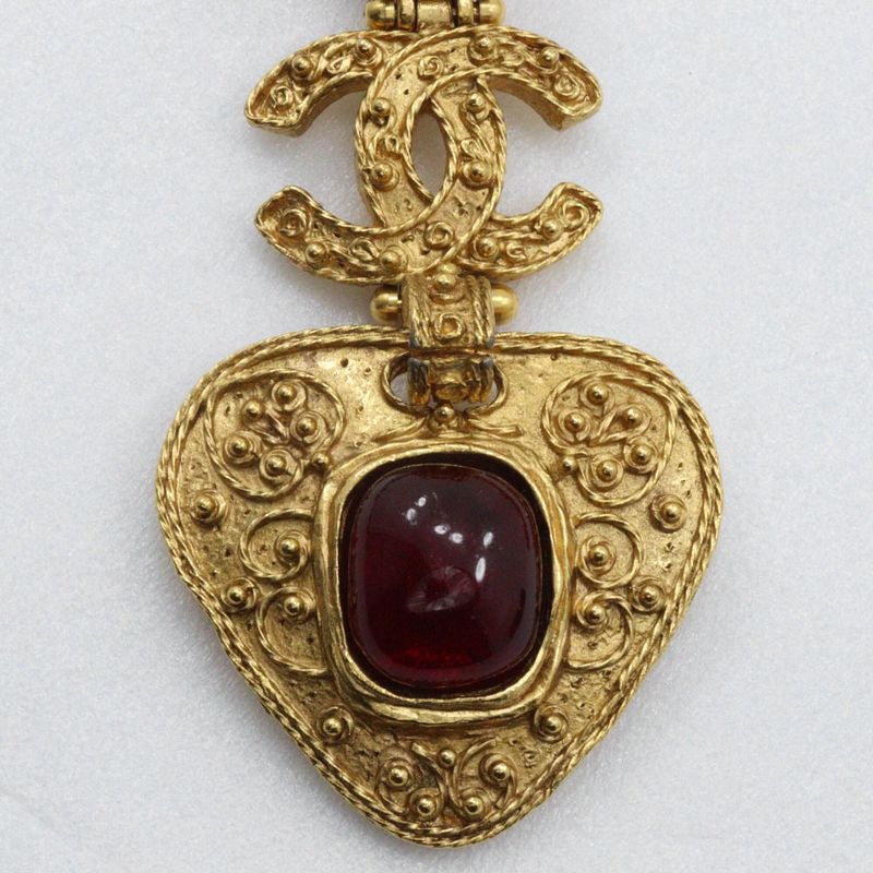 Chanel Gripoix Coco Mark Vintage Gold Plated 94a Ladies 125g Necklace