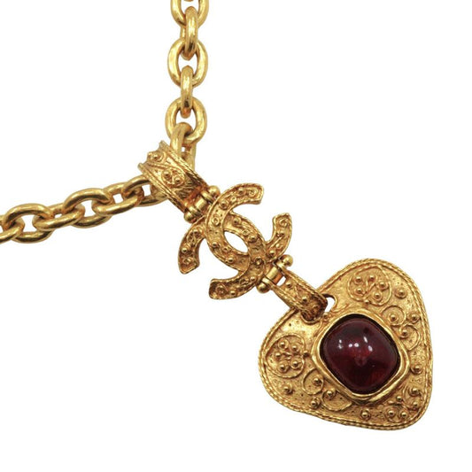 Chanel Gripoix Coco Mark Vintage Gold Plated 94a Ladies 125g Necklace