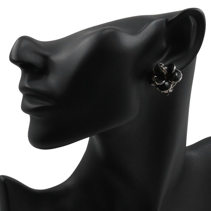 Chanel Camellia Coco Mark Metal Silver 08p Ladies 15.5g Earring