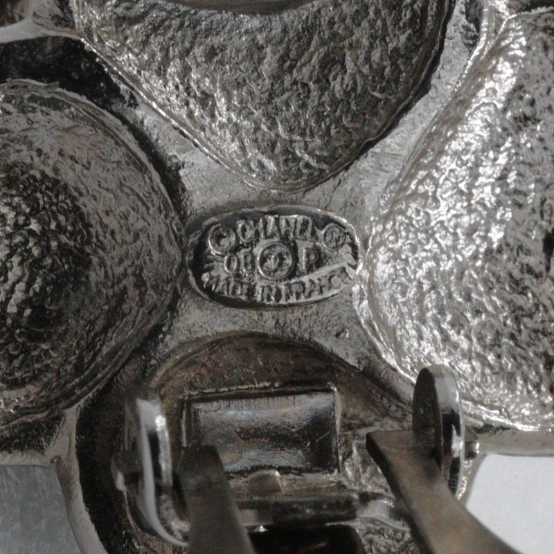 Chanel Camellia Coco Mark Metal Silver 08p Ladies 15.5g Earring