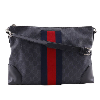 Gucci Messenger Bag 474139 GG Supreme Canvas Black Unisex Shoulder Bag