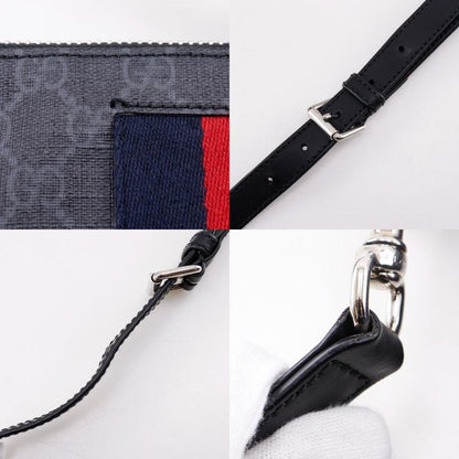 Gucci Messenger Bag 474139 GG Supreme Canvas Black Unisex Shoulder Bag