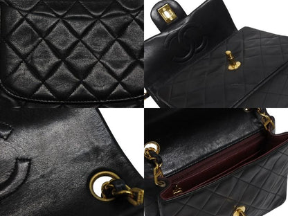 Chanel Mini Quilted 17 S Flap S Chain Shoulder Bag Lambskin CC Logo Black — view 7