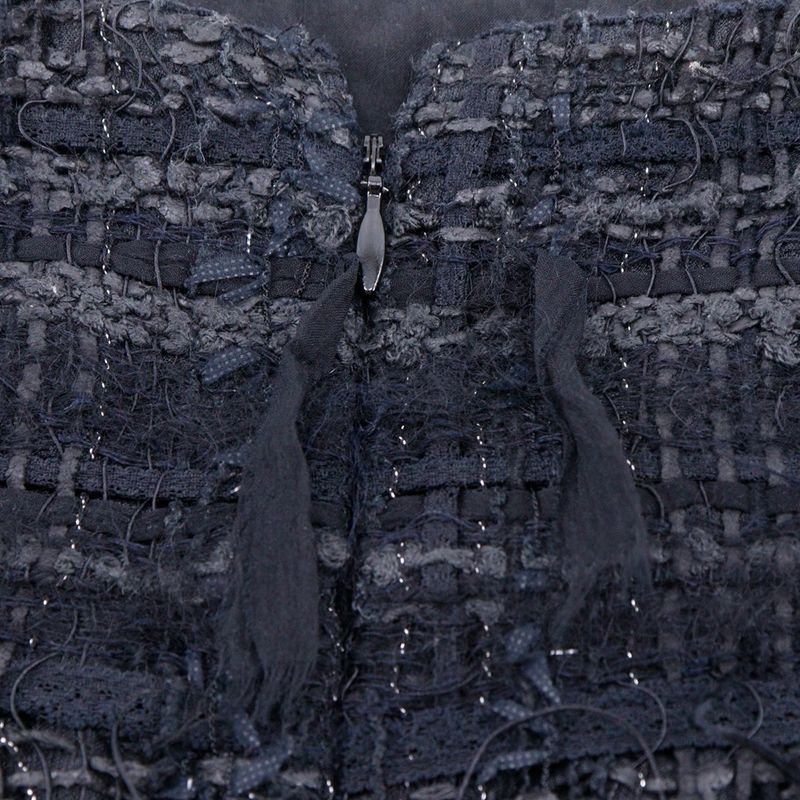 Chanel Tiered 05a P26857v17351 Tweed Black Women's Skirt