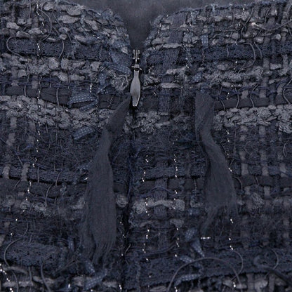 Chanel Tiered 05a P26857v17351 Tweed Black Women's Skirt