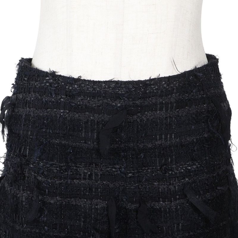 Chanel Tiered 05a P26857v17351 Tweed Black Women's Skirt