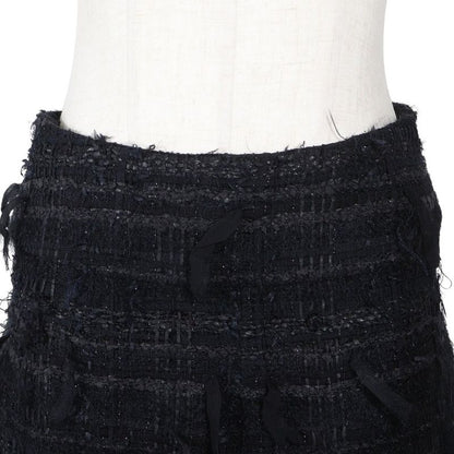 Chanel Tiered 05a P26857v17351 Tweed Black Women's Skirt