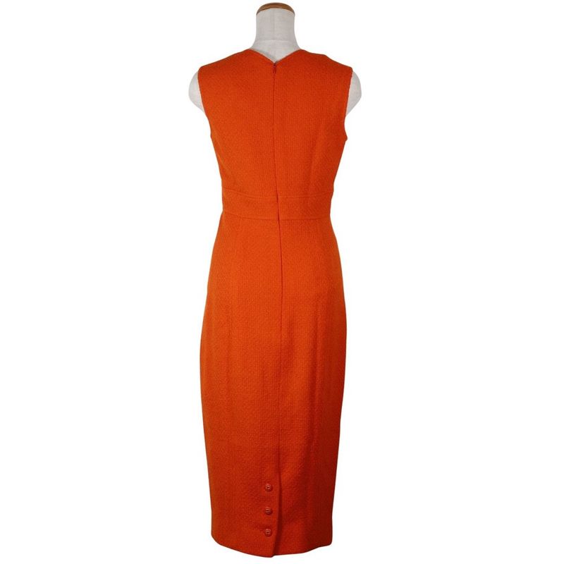 Chanel Dress & Jacket 95p P05827v04371 Tweed Orange Ladies Setup