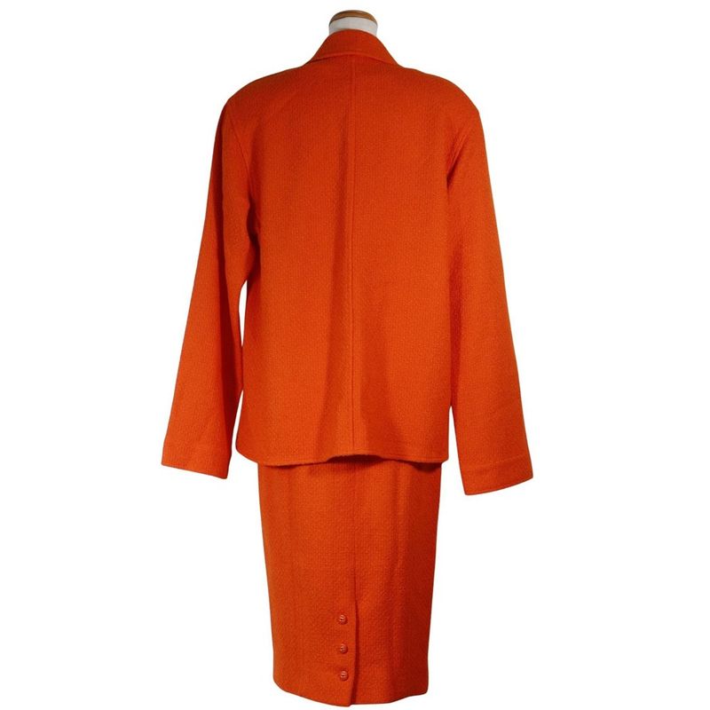 Chanel Dress & Jacket 95p P05827v04371 Tweed Orange Ladies Setup
