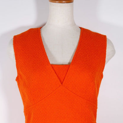 Chanel Dress & Jacket 95p P05827v04371 Tweed Orange Ladies Setup