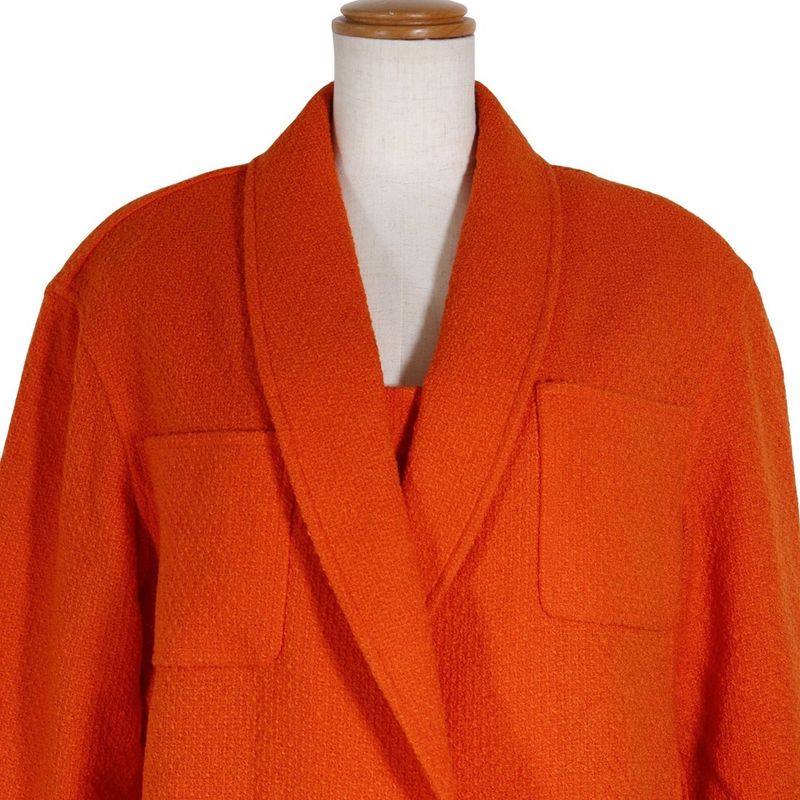 Chanel Dress & Jacket 95p P05827v04371 Tweed Orange Ladies Setup