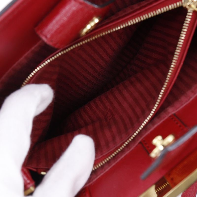 Fendi Petit Toujours 2way Shoulder 8bh253 Leather Red Women's Handbag