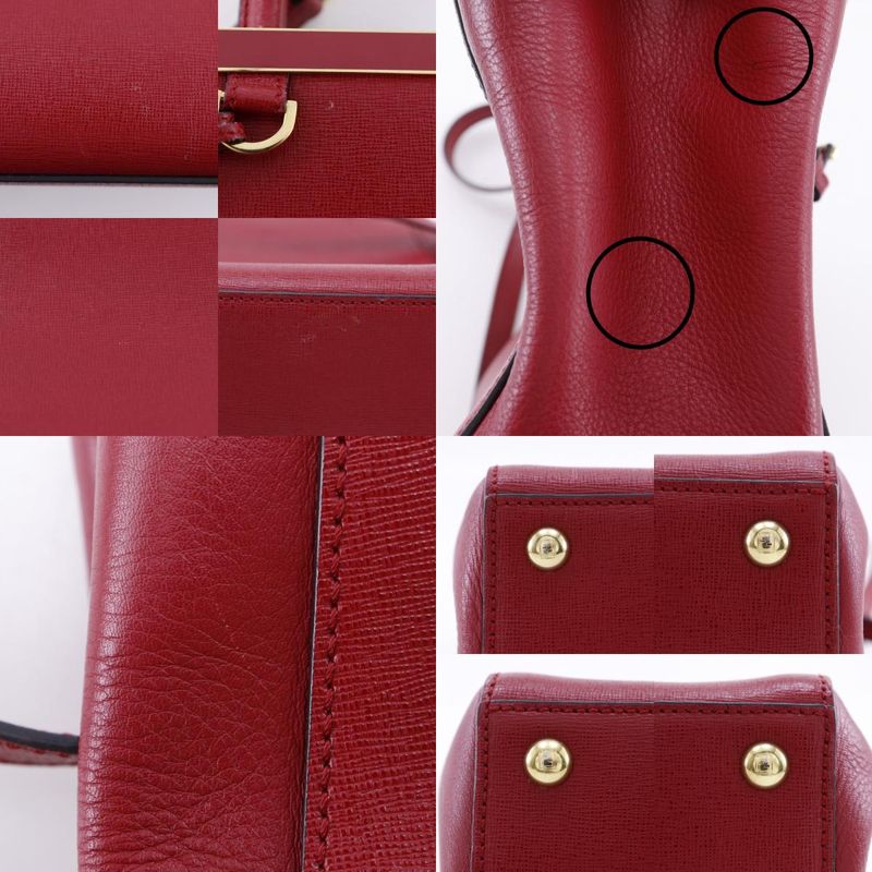 Fendi Petit Toujours 2way Shoulder 8bh253 Leather Red Women's Handbag