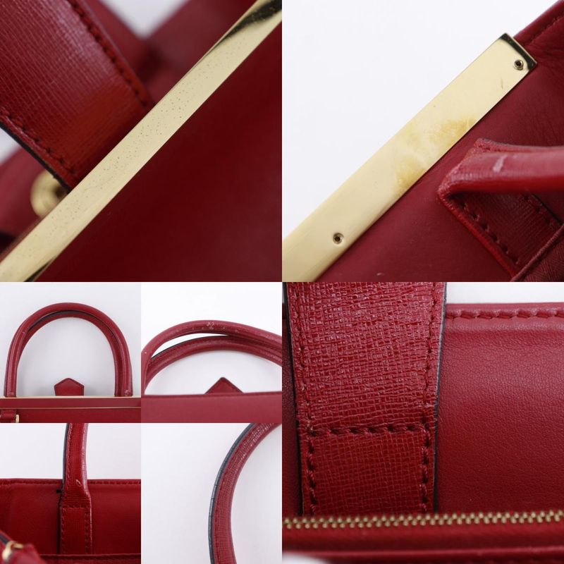 Fendi Petit Toujours 2way Shoulder 8bh253 Leather Red Women's Handbag