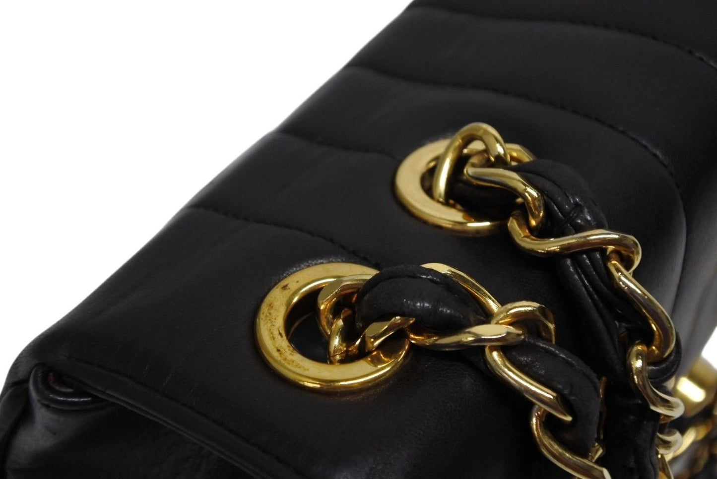 Chanel Mademoiselle S Flap Chain Shoulder Bag CC Logo Lambskin Gold — view 4