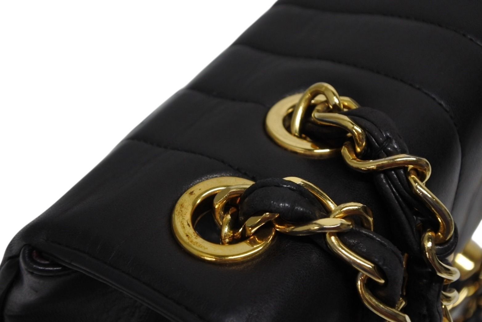 Chanel Mademoiselle S Flap Chain Shoulder Bag CC Logo Lambskin Gold — view 4