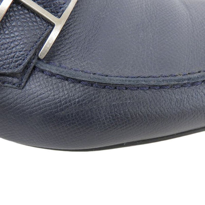 Hermes Api Leather Loafer Shoes Men's Navy 41 1 2 41 1 2