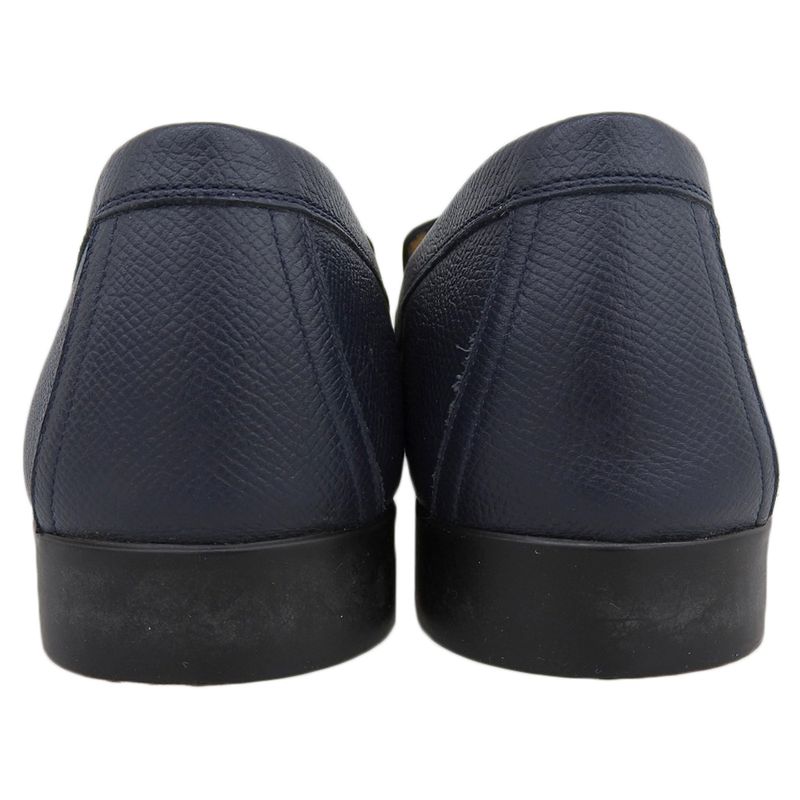 Hermes Api Leather Loafer Shoes Men's Navy 41 1 2 41 1 2
