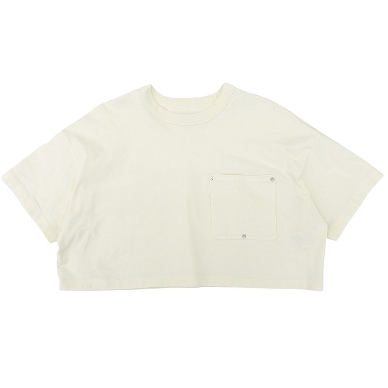 Bottega Veneta V-Stitched Pockets Short Sleeves Cropped Cut and Sewn Top