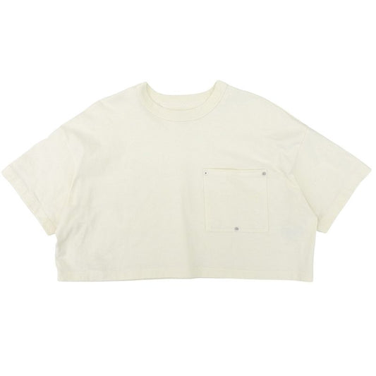 Bottega Veneta V-Stitched Pockets Short Sleeves Cropped Cut and Sewn Top