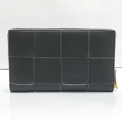 Bottega Veneta Cassette Zip Around Wallet RFID Intrecciato Leather