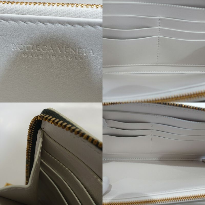 Bottega Veneta Cassette Zip Around Wallet RFID Intrecciato Leather