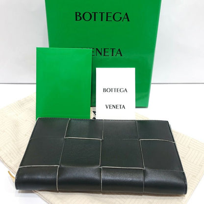 Bottega Veneta Cassette Zip Around Wallet RFID Intrecciato Leather