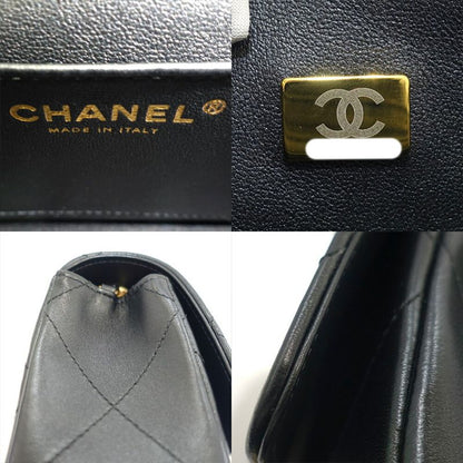 Chanel Coco Mark Shoulder Bag Mini Flap Lambskin Random Serial Black