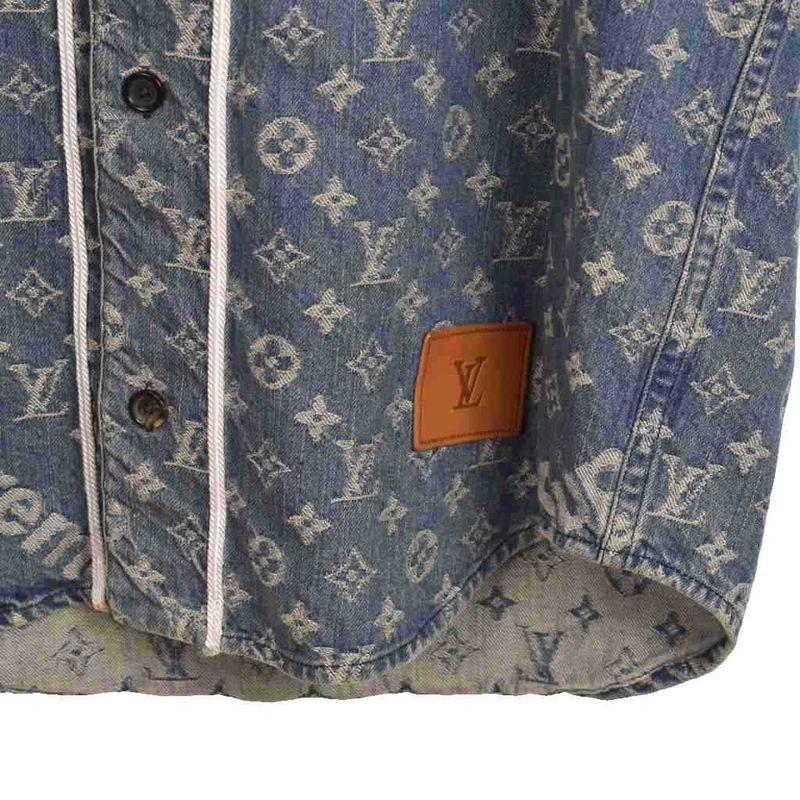 Louis Vuitton Supreme Jacquard Denim Baseball Jersey Shirts Jacquard Denim