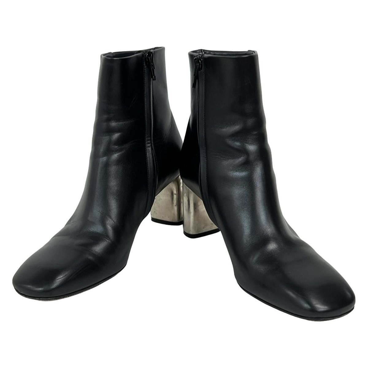 Celine Short Boots 37 Women's - Black Outsole Reupholstered Leather