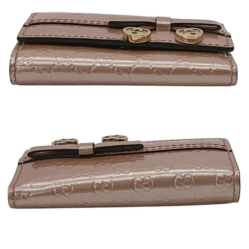 Gucci 6 key Case Guccissima Heart Double G Pink