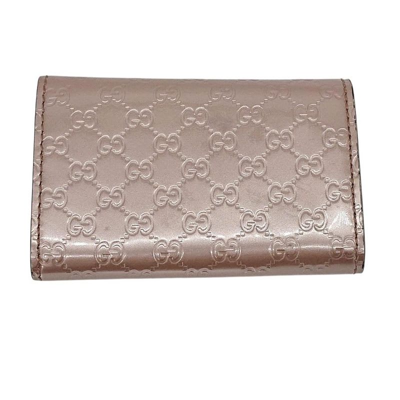 Gucci 6 key Case Guccissima Heart Double G Pink