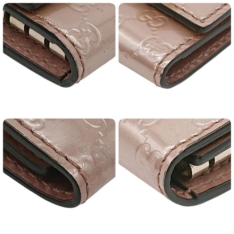 Gucci 6 key Case Guccissima Heart Double G Pink