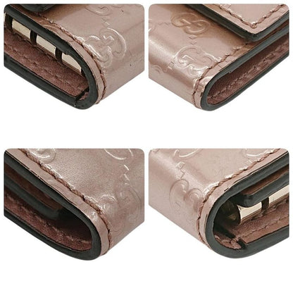 Gucci 6 key Case Guccissima Heart Double G Pink