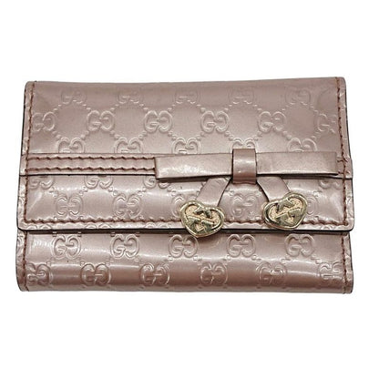 Gucci 6 key Case Guccissima Heart Double G Pink