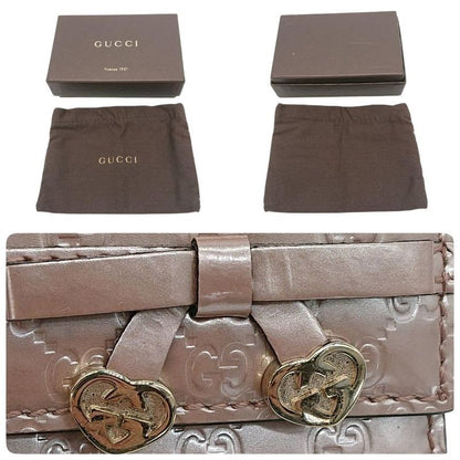 Gucci 6 key Case Guccissima Heart Double G Pink