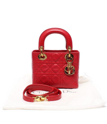 Christian Dior 2way Handbag Shoulder Bag Shoulder Canage Lady Dior Mini Women